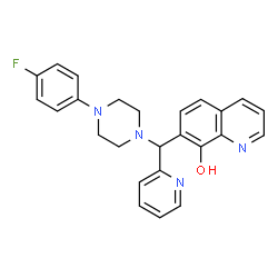 ChemSpider 2D Image | 7-{[4-(4-Fluorophenyl)-1-piperazinyl](2-pyridinyl)methyl}-8-quinolinol | C25H23FN4O