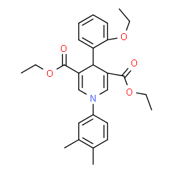ChemSpider 2D Image | Diethyl 1-(3,4-dimethylphenyl)-4-(2-ethoxyphenyl)-1,4-dihydro-3,5-pyridinedicarboxylate | C27H31NO5