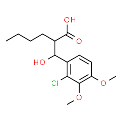 ChemSpider 2D Image | 2-[(2-Chloro-3,4-dimethoxyphenyl)(hydroxy)methyl]hexanoic acid | C15H21ClO5