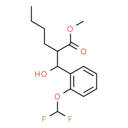 ChemSpider 2D Image | Methyl 2-{[2-(difluoromethoxy)phenyl](hydroxy)methyl}hexanoate | C15H20F2O4