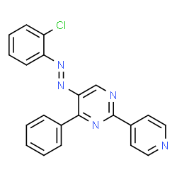 ChemSpider 2D Image | 5-[2-(2-chlorophenyl)diazenyl]-4-phenyl-2-(4-pyridinyl)pyrimidine | C21H14ClN5