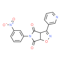 ChemSpider 2D Image | 5-(3-Nitrophenyl)-3-(3-pyridinyl)-3aH-pyrrolo[3,4-d][1,2]oxazole-4,6(5H,6aH)-dione | C16H10N4O5