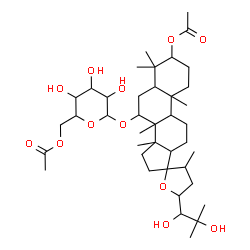 ChemSpider 2D Image | 7-[(6-O-Acetylhexopyranosyl)oxy]-24,25-dihydroxy-17,23-epoxydammaran-3-yl acetate | C40H66O12