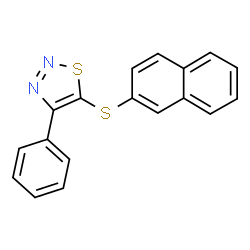 ChemSpider 2D Image | 5-(2-Naphthylsulfanyl)-4-phenyl-1,2,3-thiadiazole | C18H12N2S2