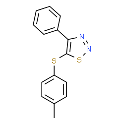 ChemSpider 2D Image | 5-[(4-Methylphenyl)sulfanyl]-4-phenyl-1,2,3-thiadiazole | C15H12N2S2