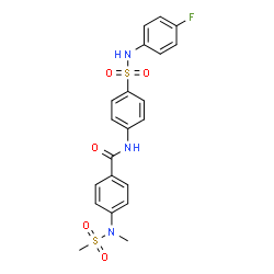 ChemSpider 2D Image | N-{4-[(4-Fluorophenyl)sulfamoyl]phenyl}-4-[methyl(methylsulfonyl)amino]benzamide | C21H20FN3O5S2