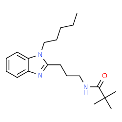 ChemSpider 2D Image | 2,2-Dimethyl-N-[3-(1-pentyl-1H-benzimidazol-2-yl)propyl]propanamide | C20H31N3O