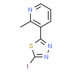 ChemSpider 2D Image | 3-(5-Iodo-1,3,4-thiadiazol-2-yl)-2-methylpyridine | C8H6IN3S