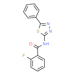 ChemSpider 2D Image | 2-Fluoro-N-(5-phenyl-1,3,4-thiadiazol-2-yl)benzamide | C15H10FN3OS