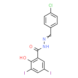 ChemSpider 2D Image | N'-(4-Chlorobenzylidene)-2-hydroxy-3,5-diiodobenzohydrazide | C14H9ClI2N2O2