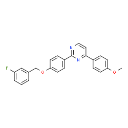 ChemSpider 2D Image | 2-{4-[(3-Fluorobenzyl)oxy]phenyl}-4-(4-methoxyphenyl)pyrimidine | C24H19FN2O2