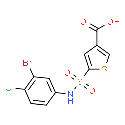 ChemSpider 2D Image | 5-[(3-Bromo-4-chlorophenyl)sulfamoyl]-3-thiophenecarboxylic acid | C11H7BrClNO4S2