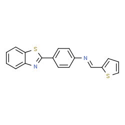 ChemSpider 2D Image | (E)-N-[4-(1,3-Benzothiazol-2-yl)phenyl]-1-(2-thienyl)methanimine | C18H12N2S2