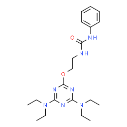 ChemSpider 2D Image | 1-(2-{[4,6-Bis(diethylamino)-1,3,5-triazin-2-yl]oxy}ethyl)-3-phenylurea | C20H31N7O2