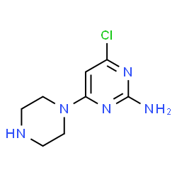ChemSpider 2D Image | 4-Chloro-6-(1-piperazinyl)-2-pyrimidinamine | C8H12ClN5