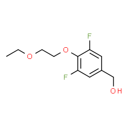 ChemSpider 2D Image | [4-(2-Ethoxyethoxy)-3,5-difluorophenyl]methanol | C11H14F2O3