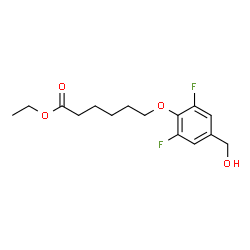 ChemSpider 2D Image | Ethyl 6-[2,6-difluoro-4-(hydroxymethyl)phenoxy]hexanoate | C15H20F2O4
