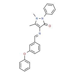 ChemSpider 2D Image | 1,5-Dimethyl-4-[(E)-(3-phenoxybenzylidene)amino]-2-phenyl-1,2-dihydro-3H-pyrazol-3-one | C24H21N3O2