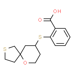 ChemSpider 2D Image | 2-(6-Oxa-2-thiaspiro[4.5]dec-9-ylsulfanyl)benzoic acid | C15H18O3S2