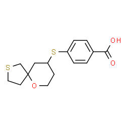 ChemSpider 2D Image | 4-(6-Oxa-2-thiaspiro[4.5]dec-9-ylsulfanyl)benzoic acid | C15H18O3S2