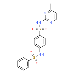 ChemSpider 2D Image | N-(4-Methyl-2-pyrimidinyl)-4-[(phenylsulfonyl)amino]benzenesulfonamide | C17H16N4O4S2