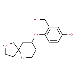 ChemSpider 2D Image | 9-[4-Bromo-2-(bromomethyl)phenoxy]-2,6-dioxaspiro[4.5]decane | C15H18Br2O3