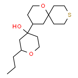 ChemSpider 2D Image | 4-(1-Oxa-9-thiaspiro[5.5]undec-4-yl)-2-propyltetrahydro-2H-pyran-4-ol | C17H30O3S