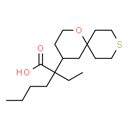 ChemSpider 2D Image | 2-Ethyl-2-(1-oxa-9-thiaspiro[5.5]undec-4-yl)hexanoic acid | C17H30O3S