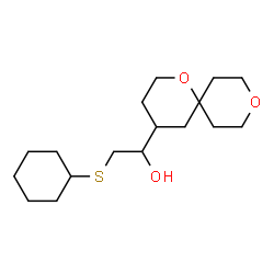 ChemSpider 2D Image | 2-(Cyclohexylsulfanyl)-1-(1,9-dioxaspiro[5.5]undec-4-yl)ethanol | C17H30O3S
