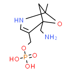 ChemSpider 2D Image | [5-(Aminomethyl)-1-methyl-6-oxa-2-azabicyclo[3.1.1]hept-3-en-4-yl]methyl dihydrogen phosphate | C8H15N2O5P