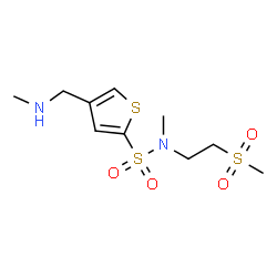 ChemSpider 2D Image | N-Methyl-4-[(methylamino)methyl]-N-[2-(methylsulfonyl)ethyl]-2-thiophenesulfonamide | C10H18N2O4S3