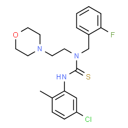 ChemSpider 2D Image | 3-(5-Chloro-2-methylphenyl)-1-(2-fluorobenzyl)-1-[2-(4-morpholinyl)ethyl]thiourea | C21H25ClFN3OS
