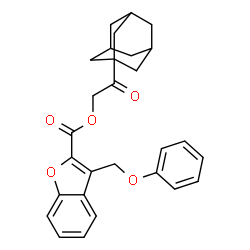 ChemSpider 2D Image | 2-(Adamantan-1-yl)-2-oxoethyl 3-(phenoxymethyl)-1-benzofuran-2-carboxylate | C28H28O5