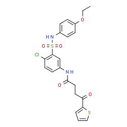 ChemSpider 2D Image | N-{4-Chloro-3-[(4-ethoxyphenyl)sulfamoyl]phenyl}-4-oxo-4-(2-thienyl)butanamide | C22H21ClN2O5S2