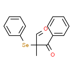 ChemSpider 2D Image | 2-Methyl-3-oxo-3-phenyl-2-(phenylselanyl)propanal | C16H14O2Se