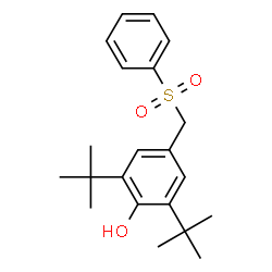 ChemSpider 2D Image | 2,6-Bis(2-methyl-2-propanyl)-4-[(phenylsulfonyl)methyl]phenol | C21H28O3S