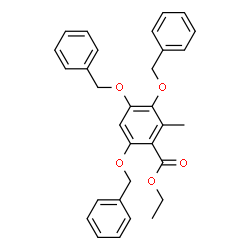 ChemSpider 2D Image | Ethyl 3,4,6-tris(benzyloxy)-2-methylbenzoate | C31H30O5