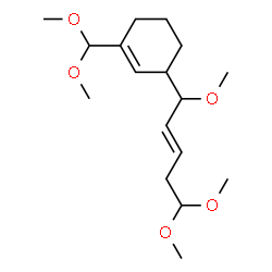 ChemSpider 2D Image | 1-(Dimethoxymethyl)-3-[(2E)-1,5,5-trimethoxy-2-penten-1-yl]cyclohexene | C17H30O5