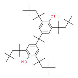 ChemSpider 2D Image | 4,4'-(2,2-Propanediyl)bis[2,6-bis(2,4,4-trimethyl-2-pentanyl)phenol] | C47H80O2
