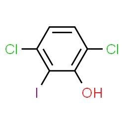 ChemSpider 2D Image | 3,6-Dichloro-2-iodophenol | C6H3Cl2IO