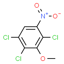 ChemSpider 2D Image | 1,2,4-Trichloro-3-methoxy-5-nitrobenzene | C7H4Cl3NO3