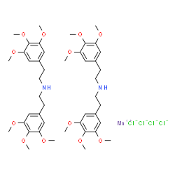 ChemSpider 2D Image | Manganese(4+) chloride - 2-(3,4,5-trimethoxyphenyl)-N-[2-(3,4,5-trimethoxyphenyl)ethyl]ethanamine (1:4:2) | C44H62Cl4MnN2O12