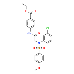 ChemSpider 2D Image | Ethyl 4-({N-(3-chlorophenyl)-N-[(4-methoxyphenyl)sulfonyl]glycyl}amino)benzoate | C24H23ClN2O6S