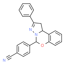 ChemSpider 2D Image | 4-(2-Phenyl-1,10b-dihydropyrazolo[1,5-c][1,3]benzoxazin-5-yl)benzonitrile | C23H17N3O