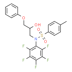 ChemSpider 2D Image | N-(2-Hydroxy-3-phenoxypropyl)-4-methyl-N-(pentafluorophenyl)benzenesulfonamide | C22H18F5NO4S