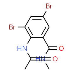 ChemSpider 2D Image | 2-Acetamido-3,5-dibromo-N-methylbenzamide | C10H10Br2N2O2