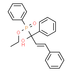 ChemSpider 2D Image | Ethyl [(2E)-1-hydroxy-1,3-diphenyl-2-propen-1-yl]phenylphosphinate | C23H23O3P