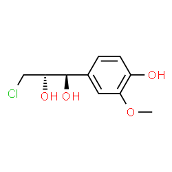 ChemSpider 2D Image | (1R,2S)-3-Chloro-1-(4-hydroxy-3-methoxyphenyl)-1,2-propanediol | C10H13ClO4