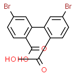 ChemSpider 2D Image | 5,5'-Dibromo-2,2'-biphenyldicarboxylic acid | C14H8Br2O4