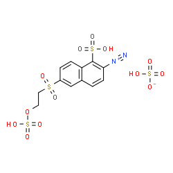 ChemSpider 2D Image | 1-Sulfo-6-{[2-(sulfooxy)ethyl]sulfonyl}-2-naphthalenediazonium hydrogen sulfate | C12H12N2O13S4